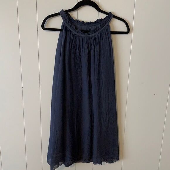 Luisa Ricci Navy Silk Dress Size Small - Picture 1 of 4